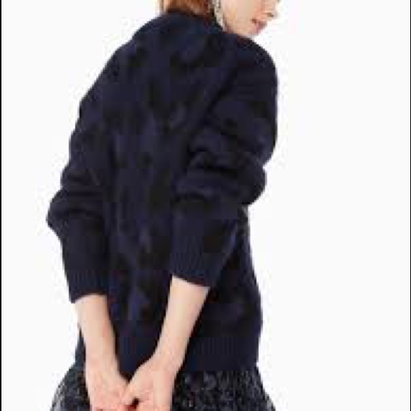 NWT Kate Spade Navy Leopard Sweater - Picture 2 of 5
